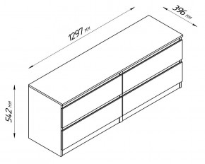 2.03.03.100.4 КАСТОР тумба 4 ящика RU серая в Дегтярске - degtyarsk.ok-mebel.com | фото 4