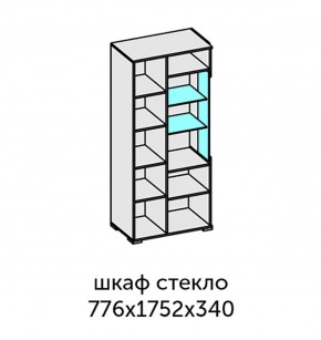 Аллегро-10 Шкаф 2дв. (со стеклом) (дуб крафт золотой-камень темный) в Дегтярске - degtyarsk.ok-mebel.com | фото 2