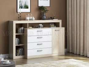 Ангара Комод (Белый глянец/Сонома) в Дегтярске - degtyarsk.ok-mebel.com | фото 2