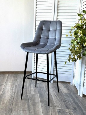 Барный стул ХОФМАН, цвет H-14 Серый, велюр / черный каркас М-City в Дегтярске - degtyarsk.ok-mebel.com | фото 3