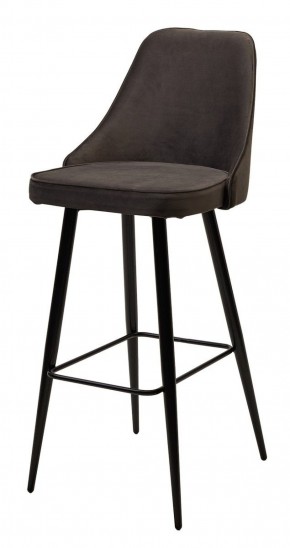 Барный стул NEPAL-BAR ГРАФИТ #14, велюр/ черный каркас (H=78cm) М-City в Дегтярске - degtyarsk.ok-mebel.com | фото 1