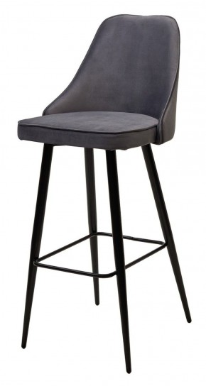 Барный стул NEPAL-BAR СЕРЫЙ #27, велюр/ черный каркас (H=78cm) М-City в Дегтярске - degtyarsk.ok-mebel.com | фото