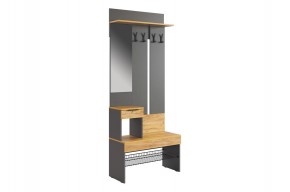 БАСКО Прихожая К7 (графит) в Дегтярске - degtyarsk.ok-mebel.com | фото 2