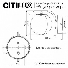 Бра Citilux Адам Смарт CL228B313 в Дегтярске - degtyarsk.ok-mebel.com | фото 8