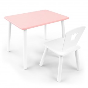 Детский комплект стол и стул «Корона» Rolti Baby (розовый/белый, массив березы/мдф) в Дегтярске - degtyarsk.ok-mebel.com | фото