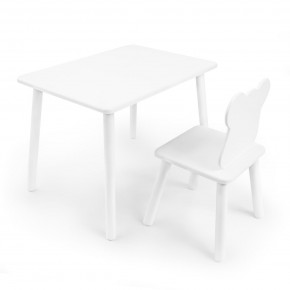 Детский комплект стол и стул «Мишка» Rolti Baby (белый/белый, массив березы/мдф) в Дегтярске - degtyarsk.ok-mebel.com | фото
