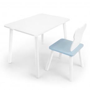 Детский комплект стол и стул «Мишка» Rolti Baby (белый/голубой, массив березы/мдф) в Дегтярске - degtyarsk.ok-mebel.com | фото
