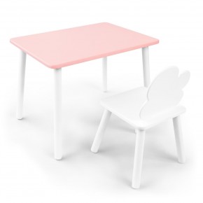 Детский комплект стол и стул «Облачко» Rolti Baby (розовый/белый, массив березы/мдф) в Дегтярске - degtyarsk.ok-mebel.com | фото