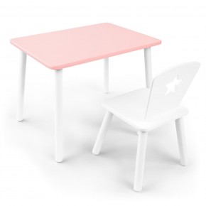 Детский комплект стол и стул «Звезда» Rolti Baby (розовый/белый, массив березы/мдф) в Дегтярске - degtyarsk.ok-mebel.com | фото