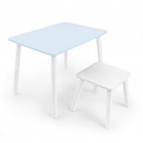 Детский комплект стол и табурет Rolti Baby (голубая столешница/белое сиденье/белые ножки) в Дегтярске - degtyarsk.ok-mebel.com | фото