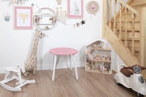 Детский стол круглый Rolti Baby (розовый/белый, массив березы/мдф) в Дегтярске - degtyarsk.ok-mebel.com | фото