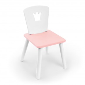 Детский стул Rolti Baby «Корона» (белый/розовый/белый, массив березы/мдф) в Дегтярске - degtyarsk.ok-mebel.com | фото 1