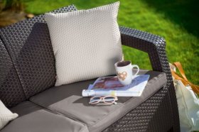 Диван пластиковый Корфу Макс (Corfu love seat max) коричневый в Дегтярске - degtyarsk.ok-mebel.com | фото 3