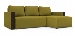 Диван угловой Алиса 3 Bahama GREEN - Teos Dark Brown в Дегтярске - degtyarsk.ok-mebel.com | фото