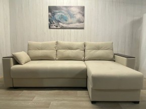 Диван угловой Комфорт-3 (НПБ+МДФ) велюр Luma 01 в Дегтярске - degtyarsk.ok-mebel.com | фото