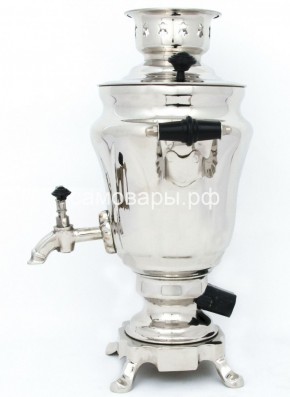 Электрический самовар из латуни никелированный на 1,5 литра форма "Тюльпан" с защитой от выкипания в Дегтярске - degtyarsk.ok-mebel.com | фото 1