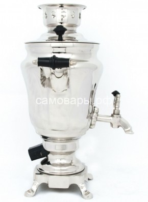 Электрический самовар из латуни никелированный на 1,5 литра форма "Тюльпан" с защитой от выкипания в Дегтярске - degtyarsk.ok-mebel.com | фото 3