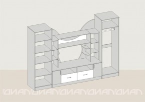 Гостиная Аллегро с 2 шкафами вариант-5 (Ясень светлый/тёмный) в Дегтярске - degtyarsk.ok-mebel.com | фото 2