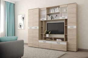 Гостиная Белла (Дуб Сонома/Белый глянец) в Дегтярске - degtyarsk.ok-mebel.com | фото