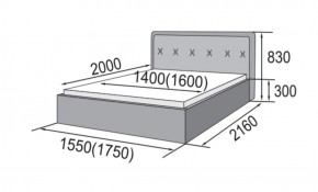 ГРЕТА Кровать 1400 (экокожа бежевая) в Дегтярске - degtyarsk.ok-mebel.com | фото 2