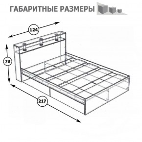 Камелия Кровать 1200, цвет венге/дуб лоредо, ШхГхВ 123,5х217х78,2 см., сп.м. 1200х2000 мм., без матраса, основание есть в Дегтярске - degtyarsk.ok-mebel.com | фото 3