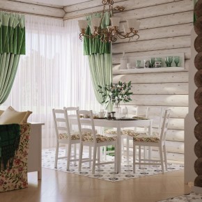 Комлект Вествик обеденный стол и четыре стула, массив сосны, цвет белый в Дегтярске - degtyarsk.ok-mebel.com | фото 1
