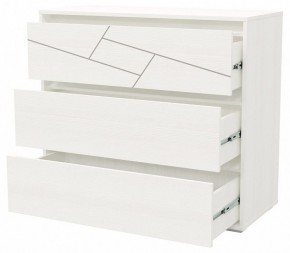 АДЕЛИНА Комод с тремя ящиками (белый рамух) в Дегтярске - degtyarsk.ok-mebel.com | фото 2