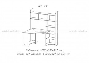 Компьютерный стол №19 (Анкор темный) в Дегтярске - degtyarsk.ok-mebel.com | фото 3