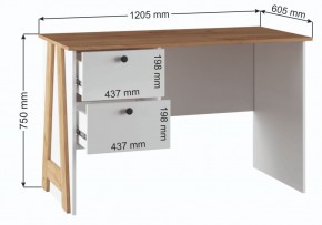 Компьютерный стол Теодора белый / крафт золотой в Дегтярске - degtyarsk.ok-mebel.com | фото 3