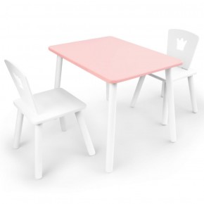 Комплект детской мебели стол и два стула Корона  (Розовый/Белый/Белый) в Дегтярске - degtyarsk.ok-mebel.com | фото