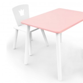 Комплект детской мебели стол и стул Корона (Розовый/Белый/Белый) в Дегтярске - degtyarsk.ok-mebel.com | фото