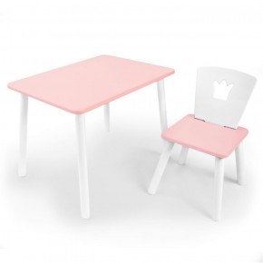 Комплект детской мебели стол и стул Корона (Розовый/Розовый/Белый) в Дегтярске - degtyarsk.ok-mebel.com | фото