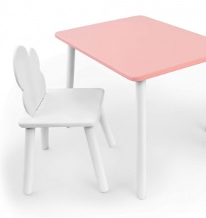 Комплект детской мебели стол и стул Облачко (Розывый/Белый/Белый) в Дегтярске - degtyarsk.ok-mebel.com | фото