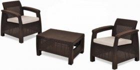 Комплект мебели Корфу Уикенд (Corfu Weekend) коричневый - серо-бежевый * в Дегтярске - degtyarsk.ok-mebel.com | фото