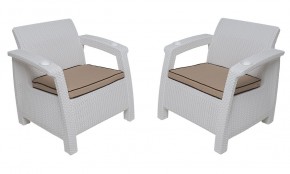 Комплект на балкон Yalta Premium Balcony Set (Ялта) белый (+подушки под спину) в Дегтярске - degtyarsk.ok-mebel.com | фото 4