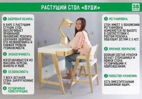 Комплект растущий стол и стул с чехлом 38 попугаев «Вуди» (Белый, Береза, Клетка) в Дегтярске - degtyarsk.ok-mebel.com | фото