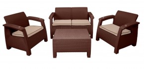 Комплект уличной мебели Yalta Premium Terrace Set (Ялта) шоколадый (+подушки под спину) в Дегтярске - degtyarsk.ok-mebel.com | фото 1