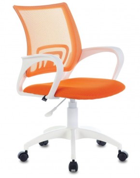 Кресло BRABIX "Fly MG-396W", пластик белый, сетка, оранжевое, 532401, MG-396W_532401 в Дегтярске - degtyarsk.ok-mebel.com | фото