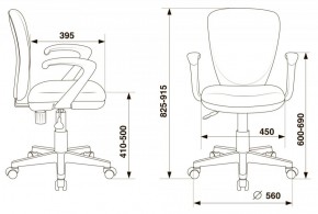 Кресло детское Бюрократ KD-W10AXSN/26-25 серый в Дегтярске - degtyarsk.ok-mebel.com | фото 4