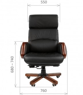 Кресло для руководителя CHAIRMAN 417 (Натуральная кожа) Черное в Дегтярске - degtyarsk.ok-mebel.com | фото 4