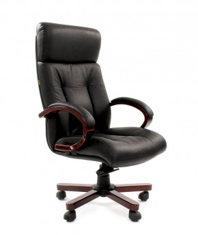 Кресло для руководителя CHAIRMAN  421 (Натуральная кожа) Черное в Дегтярске - degtyarsk.ok-mebel.com | фото 1