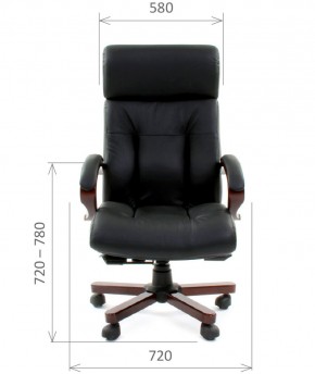 Кресло для руководителя CHAIRMAN  421 (Натуральная кожа) Черное в Дегтярске - degtyarsk.ok-mebel.com | фото 4