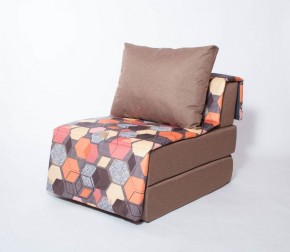 Кресло-кровать бескаркасное Харви (коричневый-геометрия браун) в Дегтярске - degtyarsk.ok-mebel.com | фото