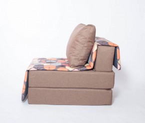 Кресло-кровать бескаркасное Харви (коричневый-геометрия браун) в Дегтярске - degtyarsk.ok-mebel.com | фото 2