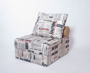 Кресло-кровать-пуф бескаркасное Прайм (Газета) в Дегтярске - degtyarsk.ok-mebel.com | фото