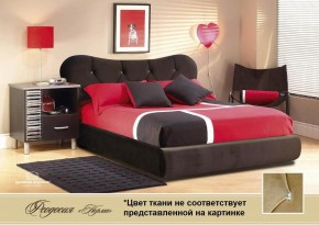 Кровать 1400 Феодосия со стразами в к/з "Классик 307 коричневый" серия Норма (+основание) в Дегтярске - degtyarsk.ok-mebel.com | фото