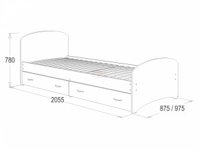 Кровать-6 одинарная с 2-мя ящиками (800*2000) в Дегтярске - degtyarsk.ok-mebel.com | фото 2