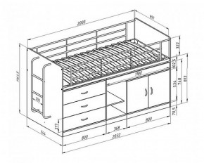 Кровать-чердак "Дюймовочка-6" Белый в Дегтярске - degtyarsk.ok-mebel.com | фото 2