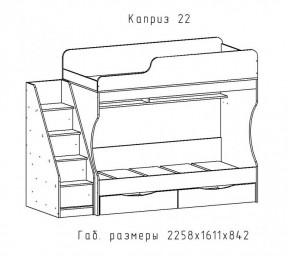 КАПРИЗ-22 Кровать двухъярусная 800 настил ЛДСП в Дегтярске - degtyarsk.ok-mebel.com | фото 2