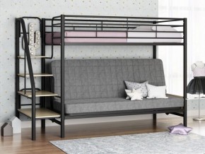 Кровать двухъярусная с диваном "Мадлен-3" (Черный/Серый) в Дегтярске - degtyarsk.ok-mebel.com | фото 1